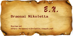 Brassai Nikoletta névjegykártya