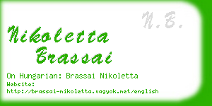 nikoletta brassai business card